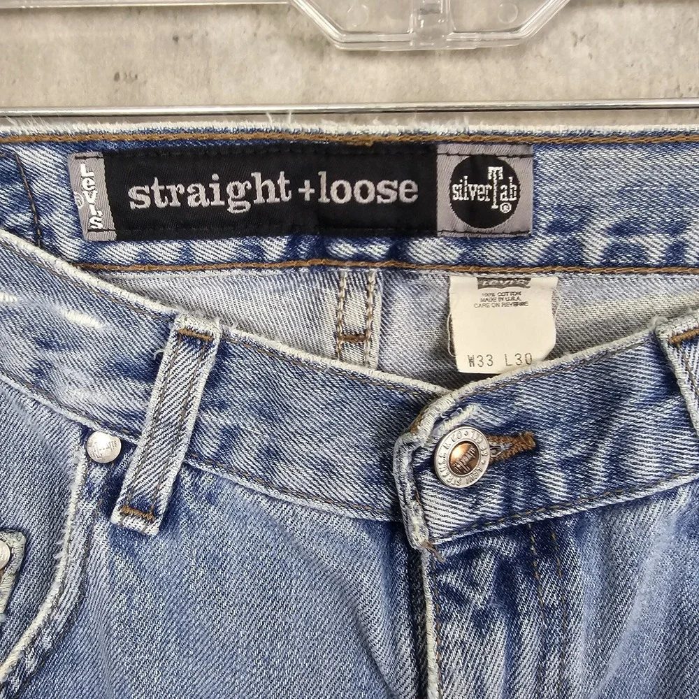 Y2K 2000 Levi's SilverTab Straight + Loose Jeans‎ W31 L28 Light Wash USA